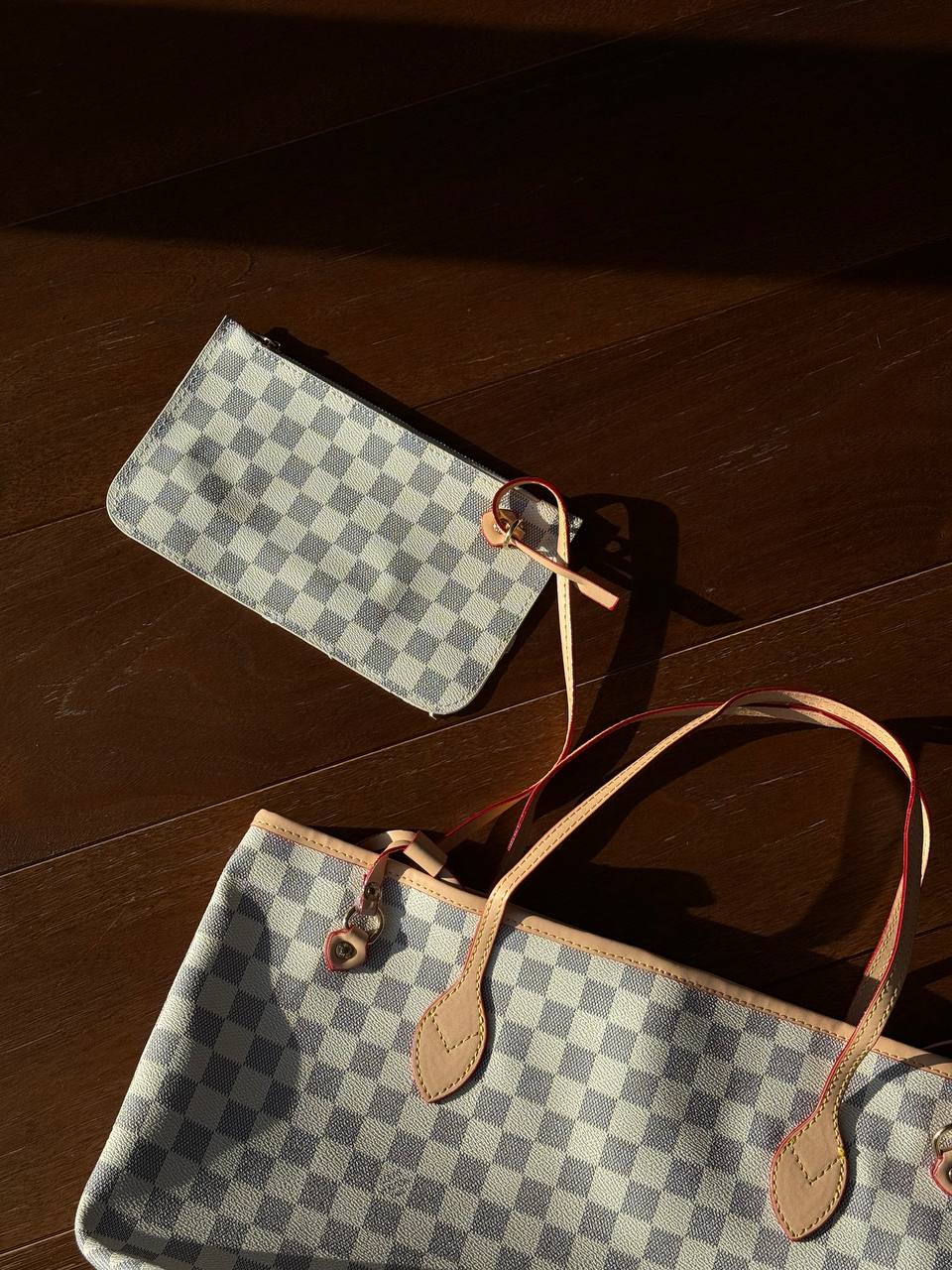 Louis Vuitton Neverfull MM Damier Azur Rose Beige - 7