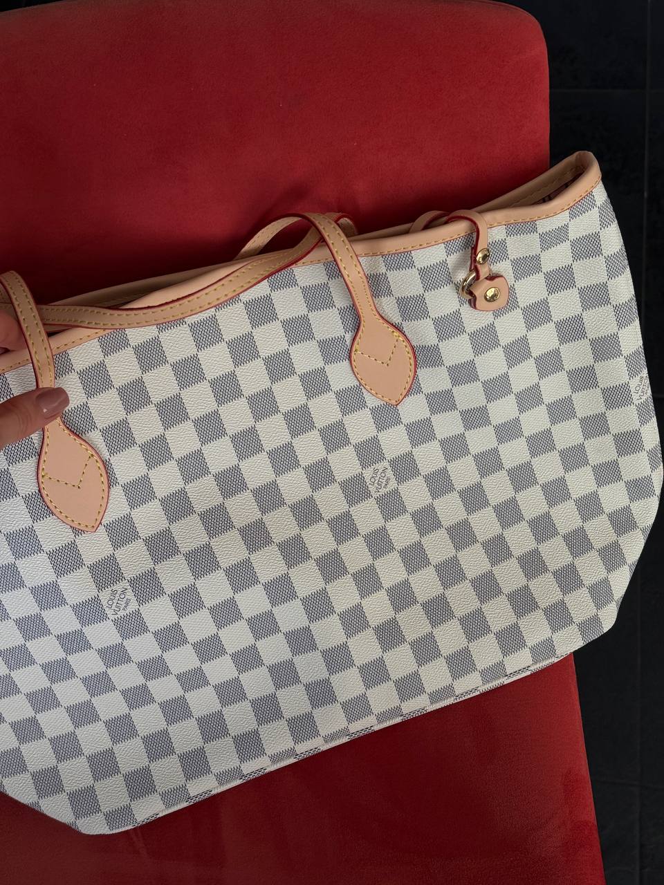 Louis Vuitton Neverfull MM Damier Azur Rose Beige - 9