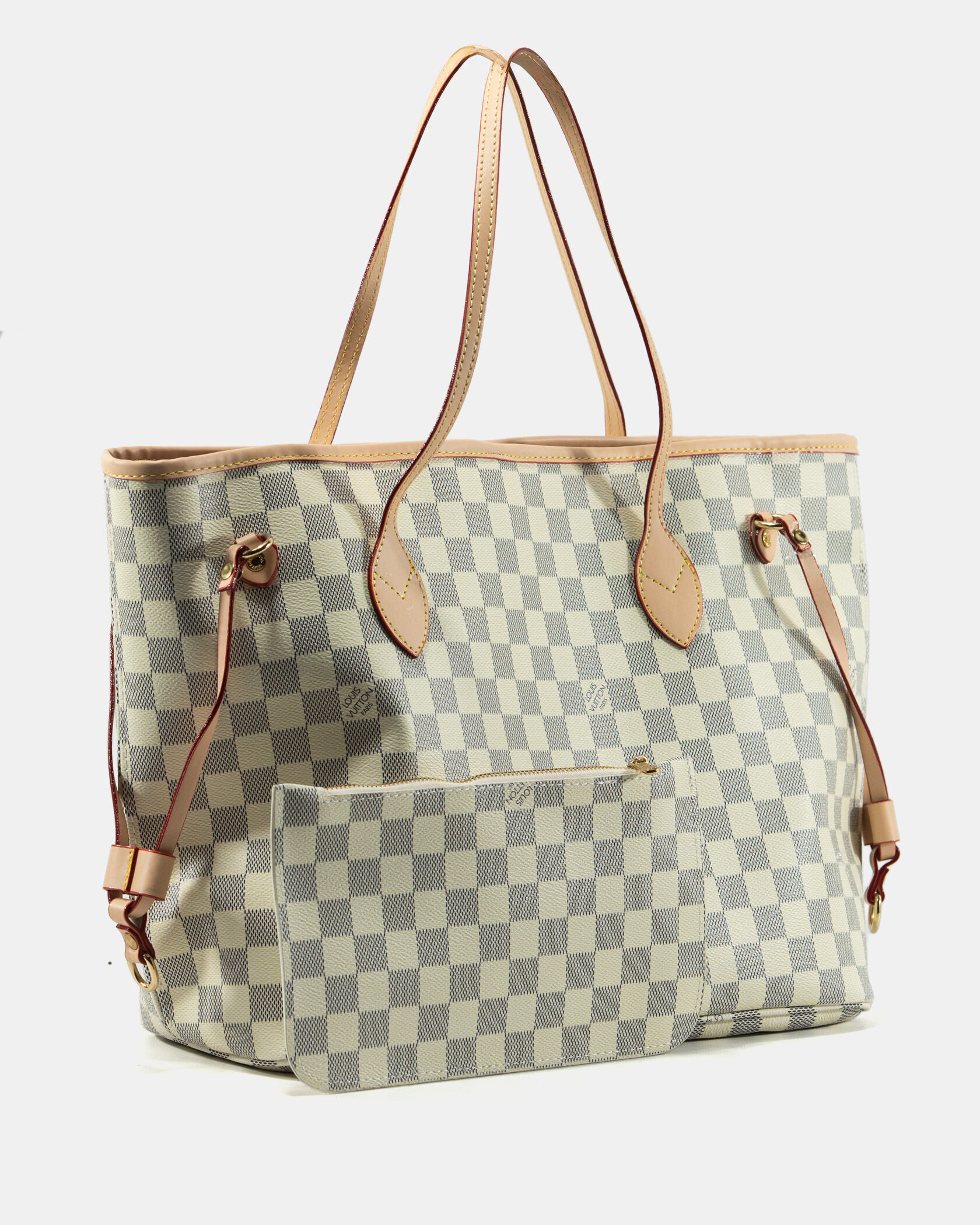 Louis Vuitton Neverfull MM Damier Azur Rose Beige - 4