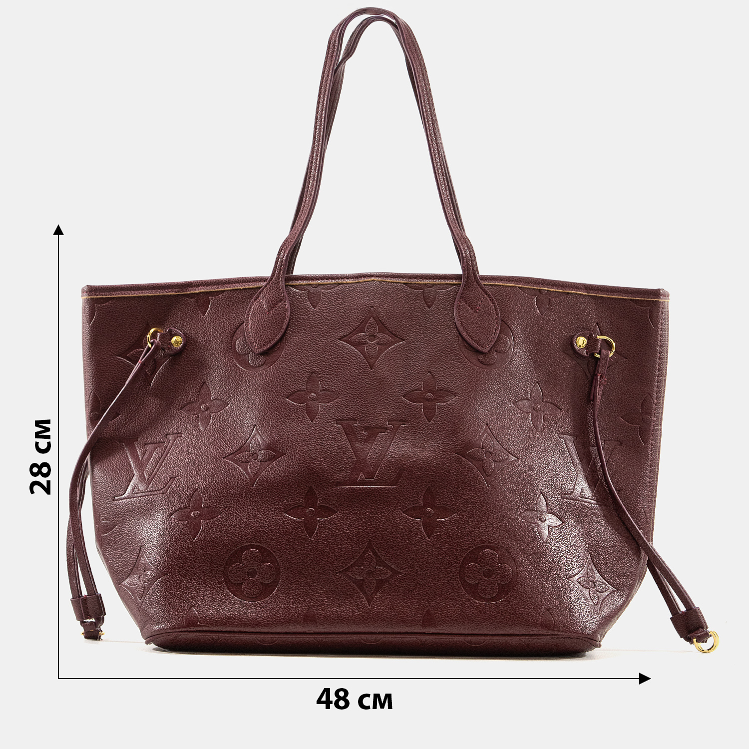 Louis Vuitton Neverfull MM Monogram Empreinte Burgundy - 3