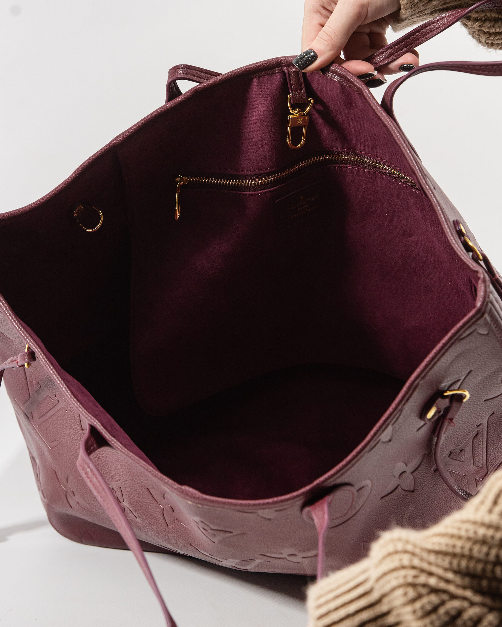 Louis Vuitton Neverfull MM Monogram Empreinte Burgundy - 8