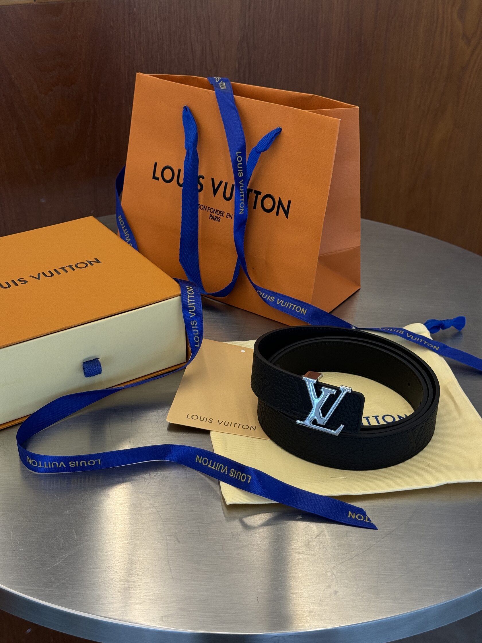 Louis Vuitton Reversible Leather Belt 30mm Embossing Black/Silver - 11