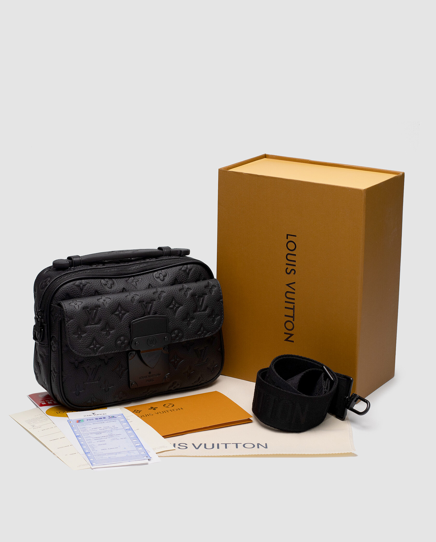 Louis Vuitton S Rock Messenger 2Way Shoulder Bag Monogram Embossed Black - 2