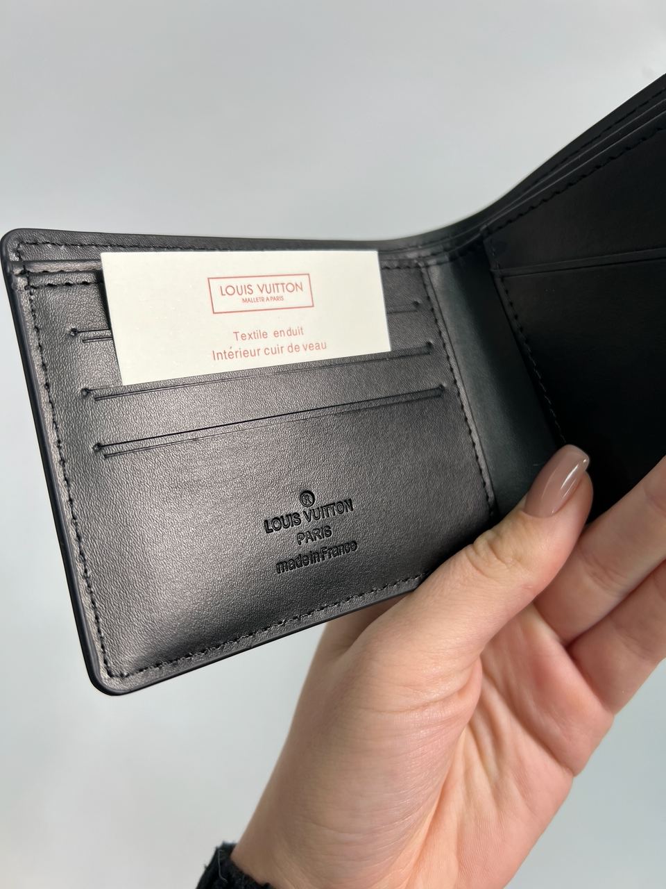 Louis Vuitton Slender Wallet Black Embossed Leather - 16