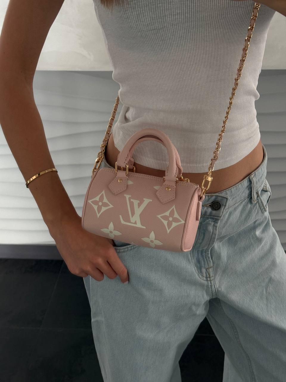 Louis Vuitton Speedy Nano Monogram Empreinte Leather Rose - 2