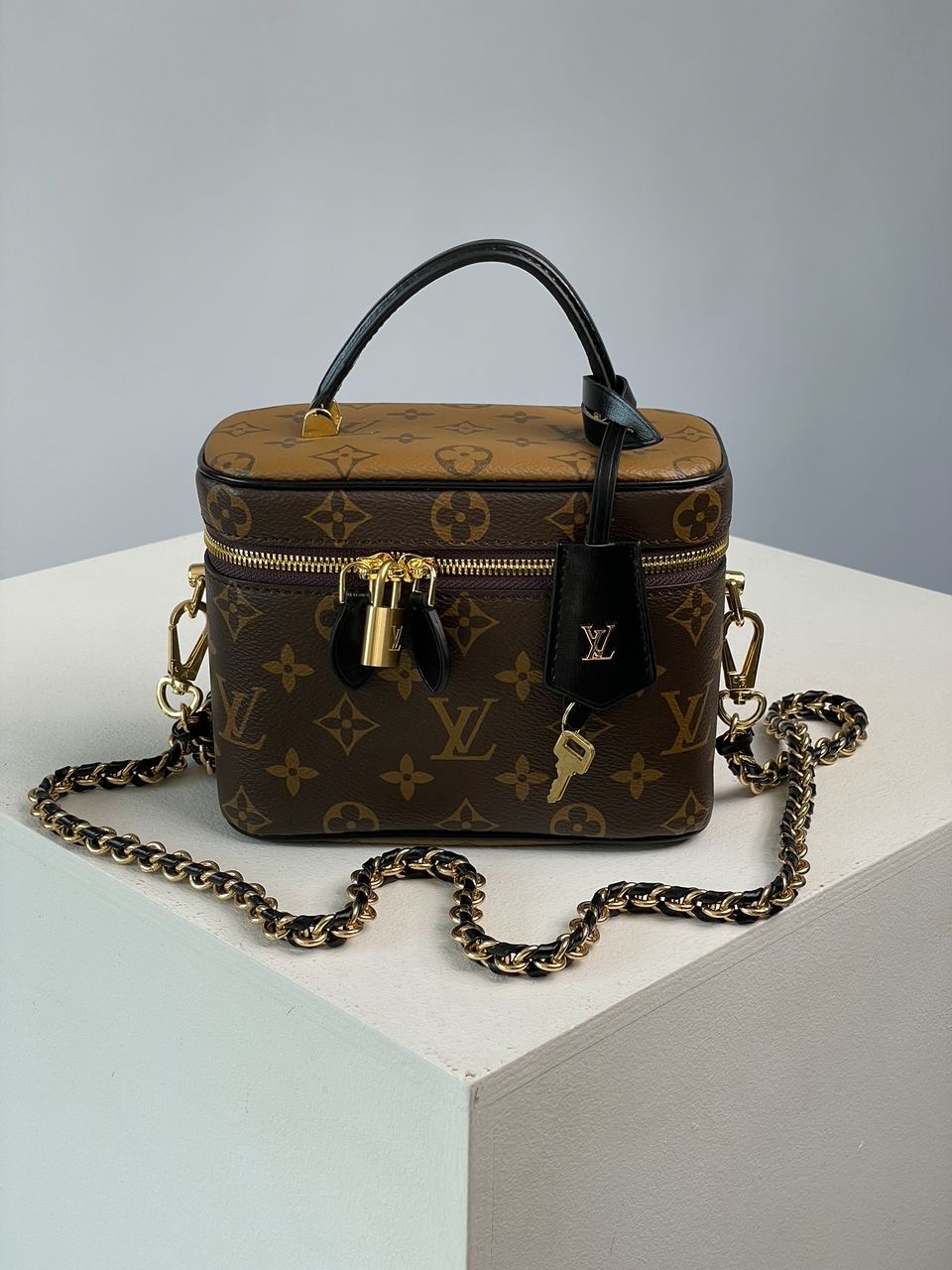 Louis Vuitton Vanity PM Bag Monogram Reverse Coated Canvas Calfskin leather - 4