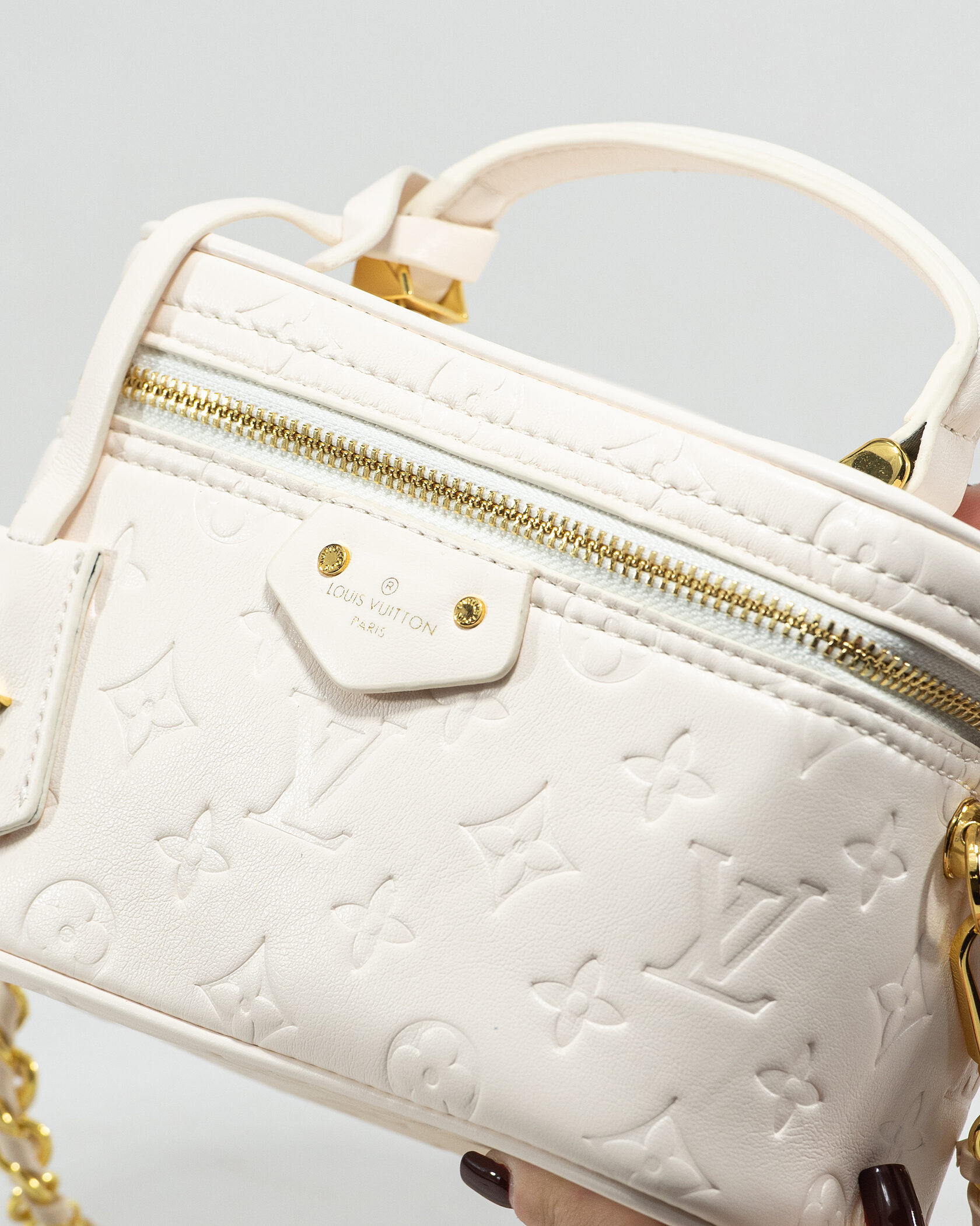 Louis Vuitton Vanity PM in Cream/White Monogram Empreinte Leather - 6