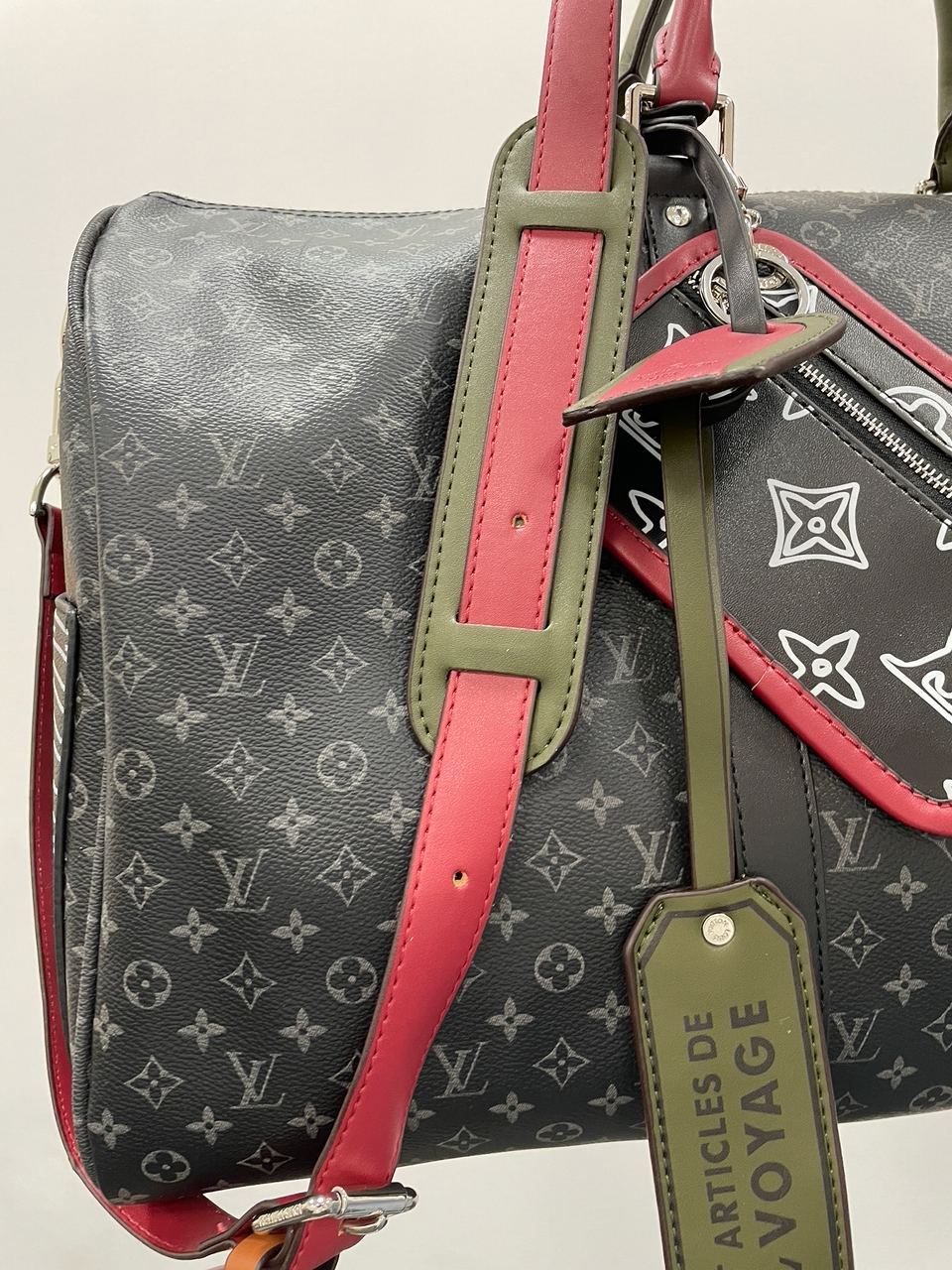 LV Keepall Bandouliere Bag Limited Edition Patchwork Monogram Eclipse 50 - 15