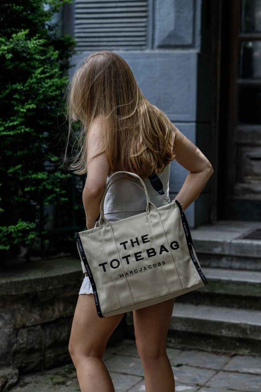 Marc Jacobs The Jacquard Large Tote Bag Beige - 13