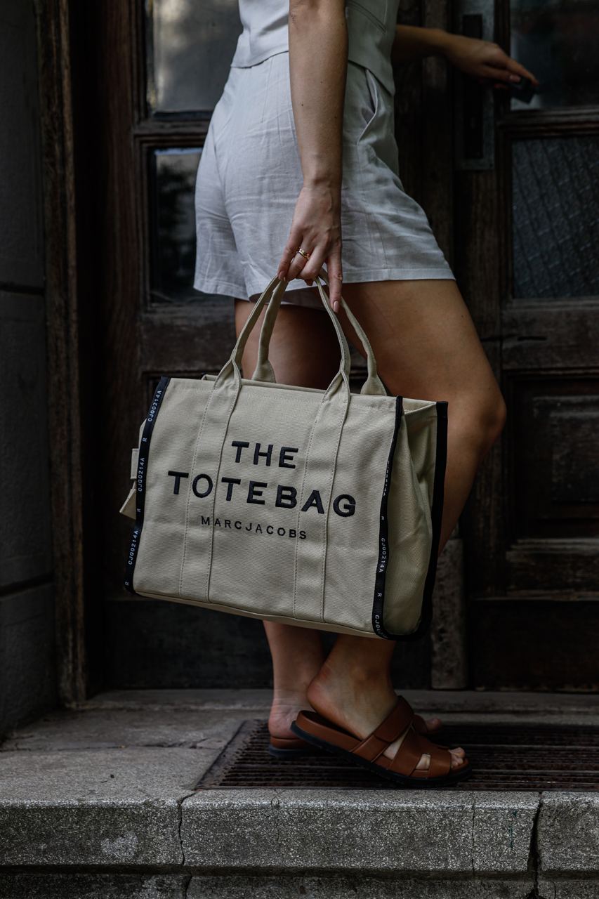 Marc Jacobs The Jacquard Large Tote Bag Beige - 5