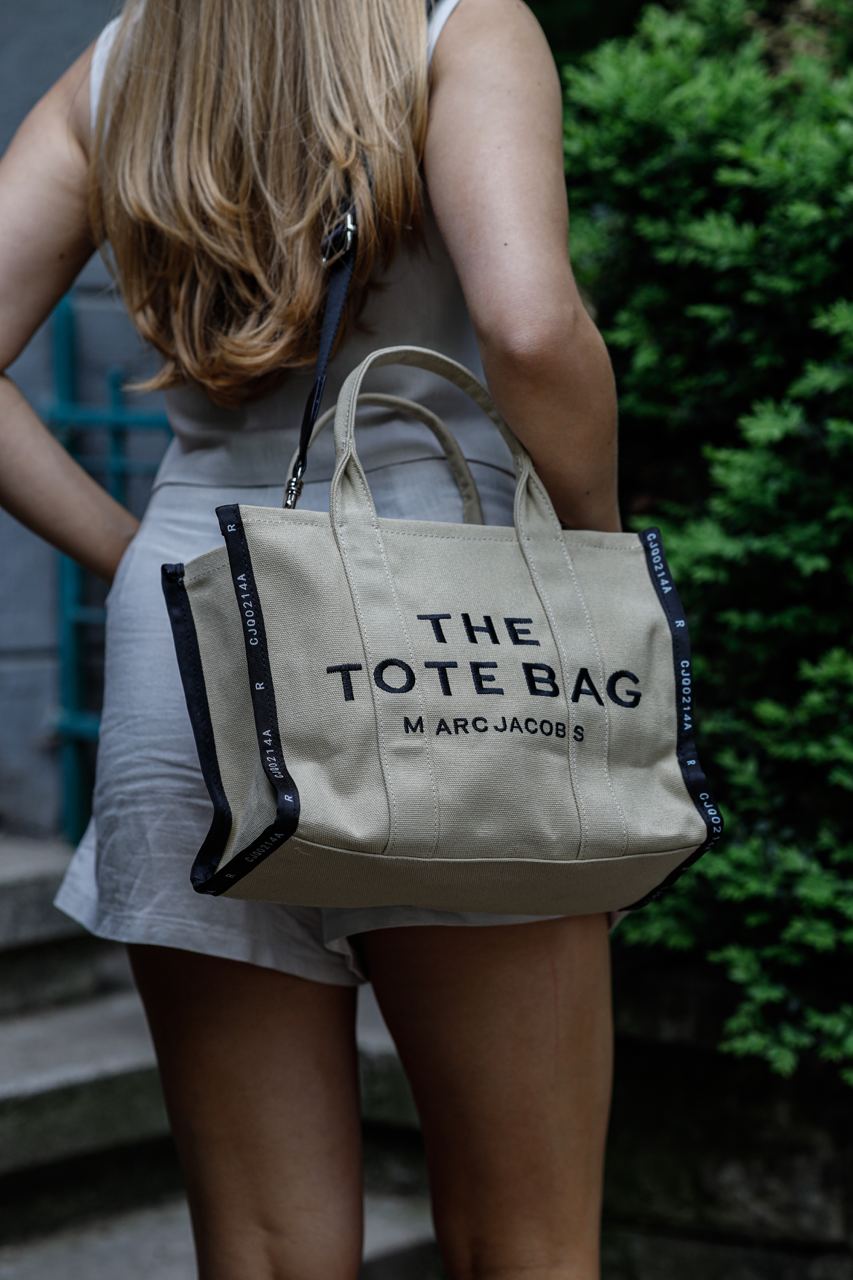 Marc Jacobs The Jacquard Medium Tote Bag Beige - 5