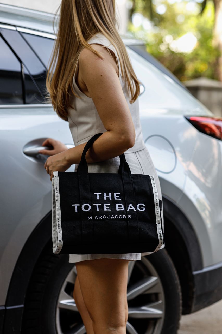 Marc Jacobs The Jacquard Medium Tote Bag Black - 7