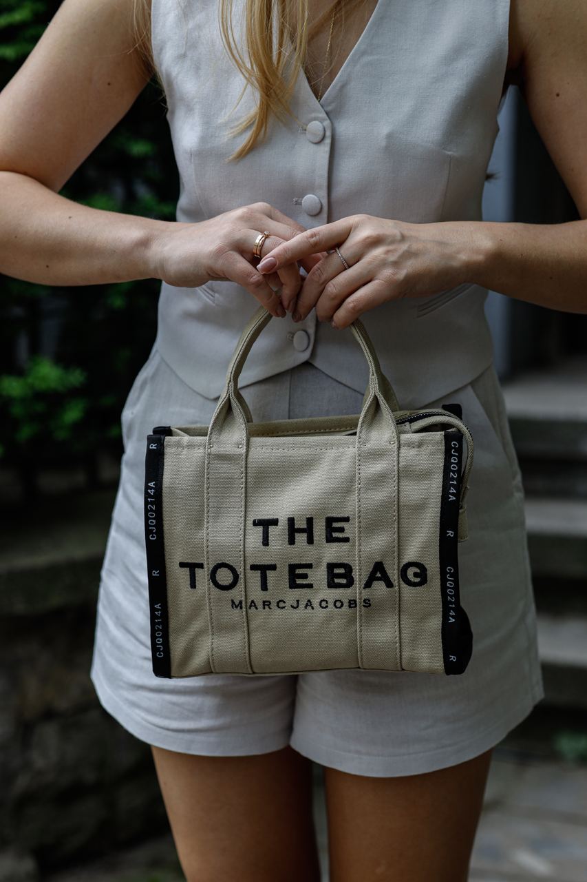 Marc Jacobs The Jacquard Small Tote Bag Beige - 4