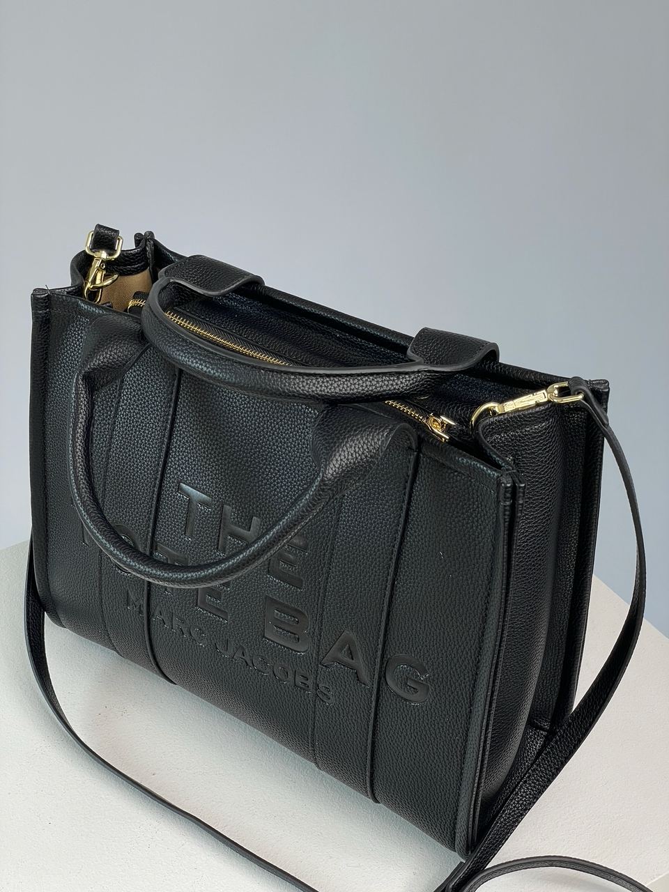 Marc Jacobs The Leather Medium Tote Bag Black - 13