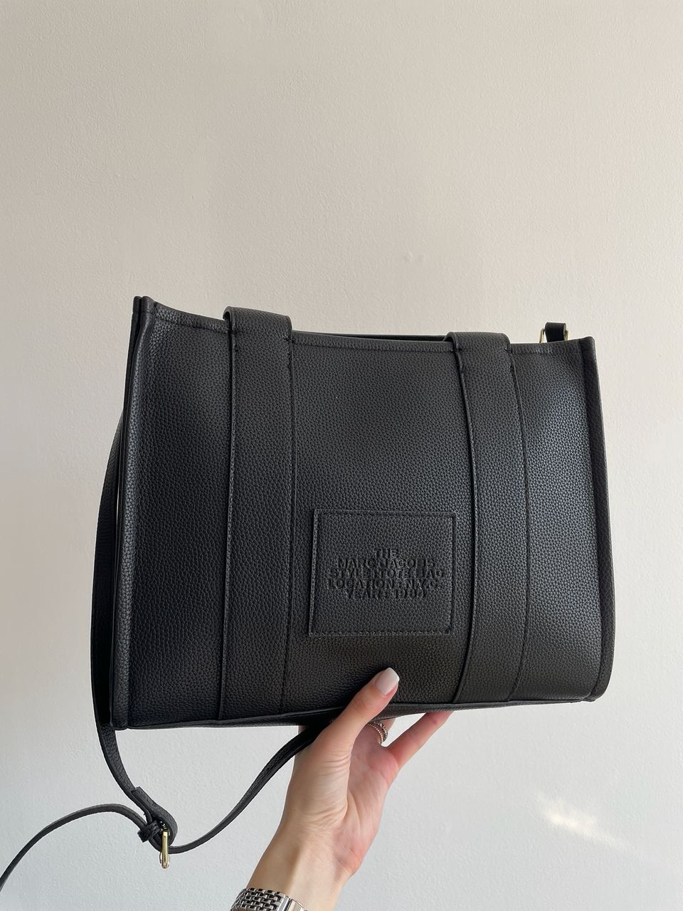 Marc Jacobs The Leather Medium Tote Bag Black - 20