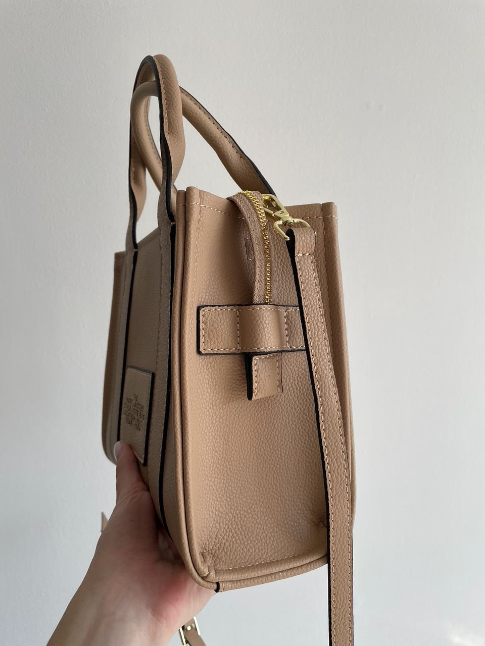 Marc Jacobs The Leather Small Tote Bag Beige - 18