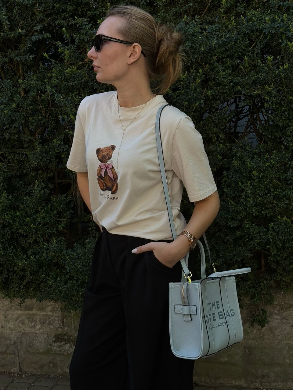 Marc Jacobs The Leather Small Tote Bag Blue - 8