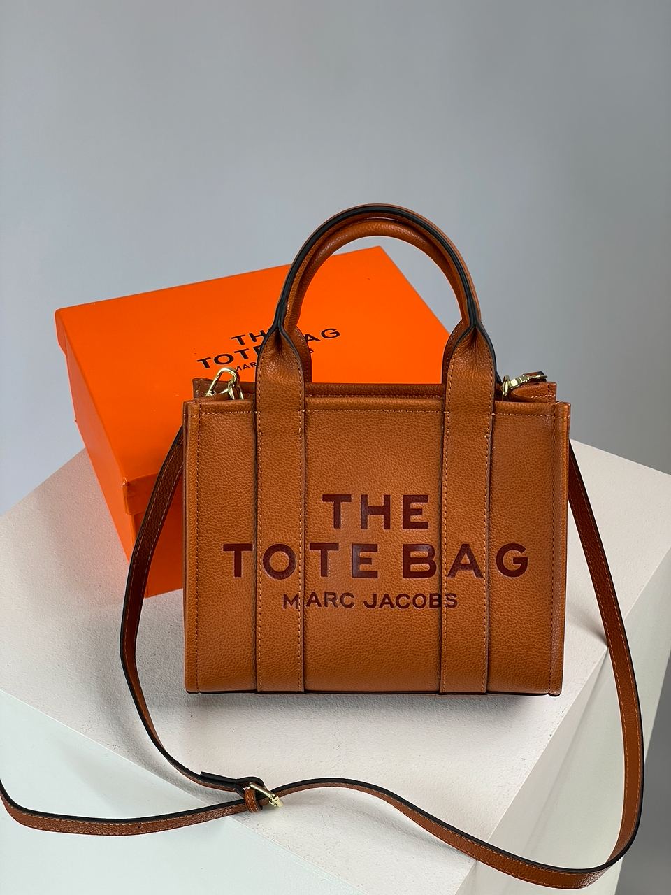 Marc Jacobs The Leather Small Tote Bag Brown - 3