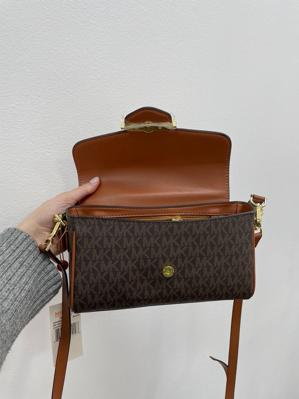 Michael Kors Fleur Small Convertible Crossbody Bag Brown - 14