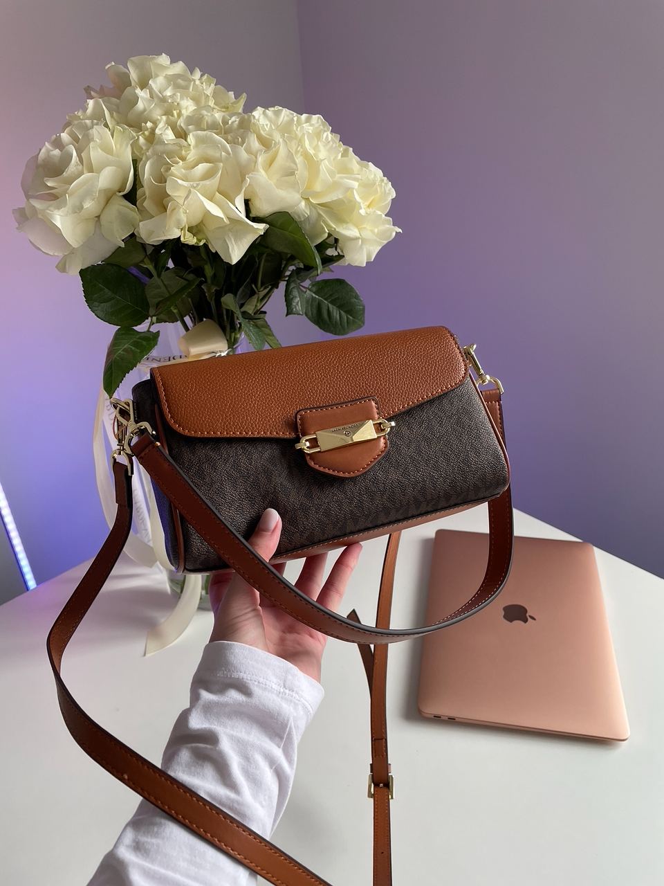 Michael Kors Fleur Small Convertible Crossbody Bag Brown - 3