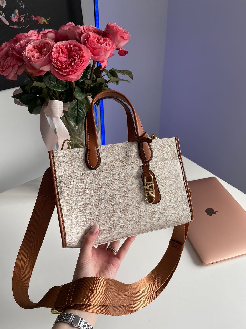 Michael Kors GIGI LG Grab Tote Ivory - 6
