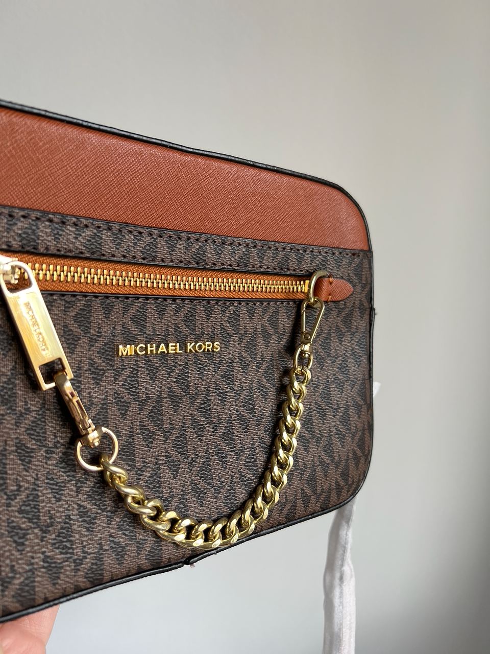 Michael Kors Jet Set Large Logo Crossbody Bag Brown - 10
