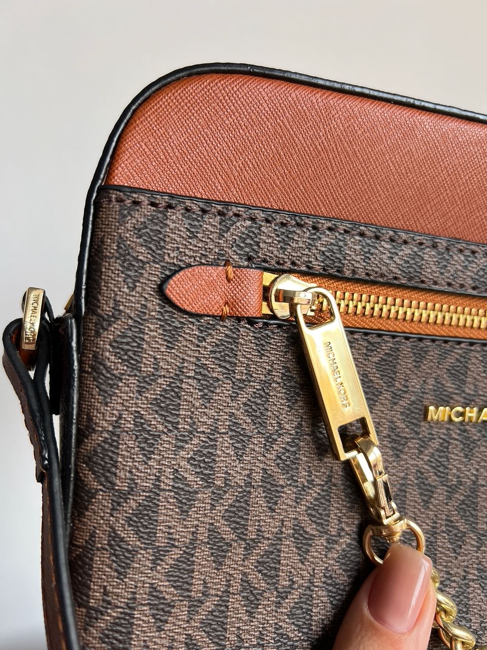 Michael Kors Jet Set Large Logo Crossbody Bag Brown - 11