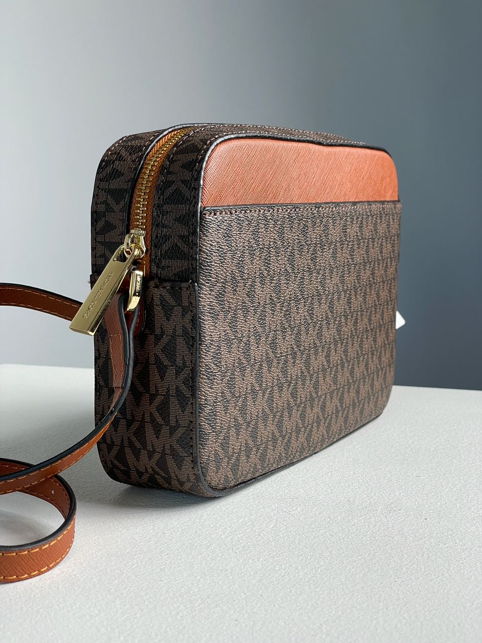 Michael Kors Jet Set Large Logo Crossbody Bag Brown - 12