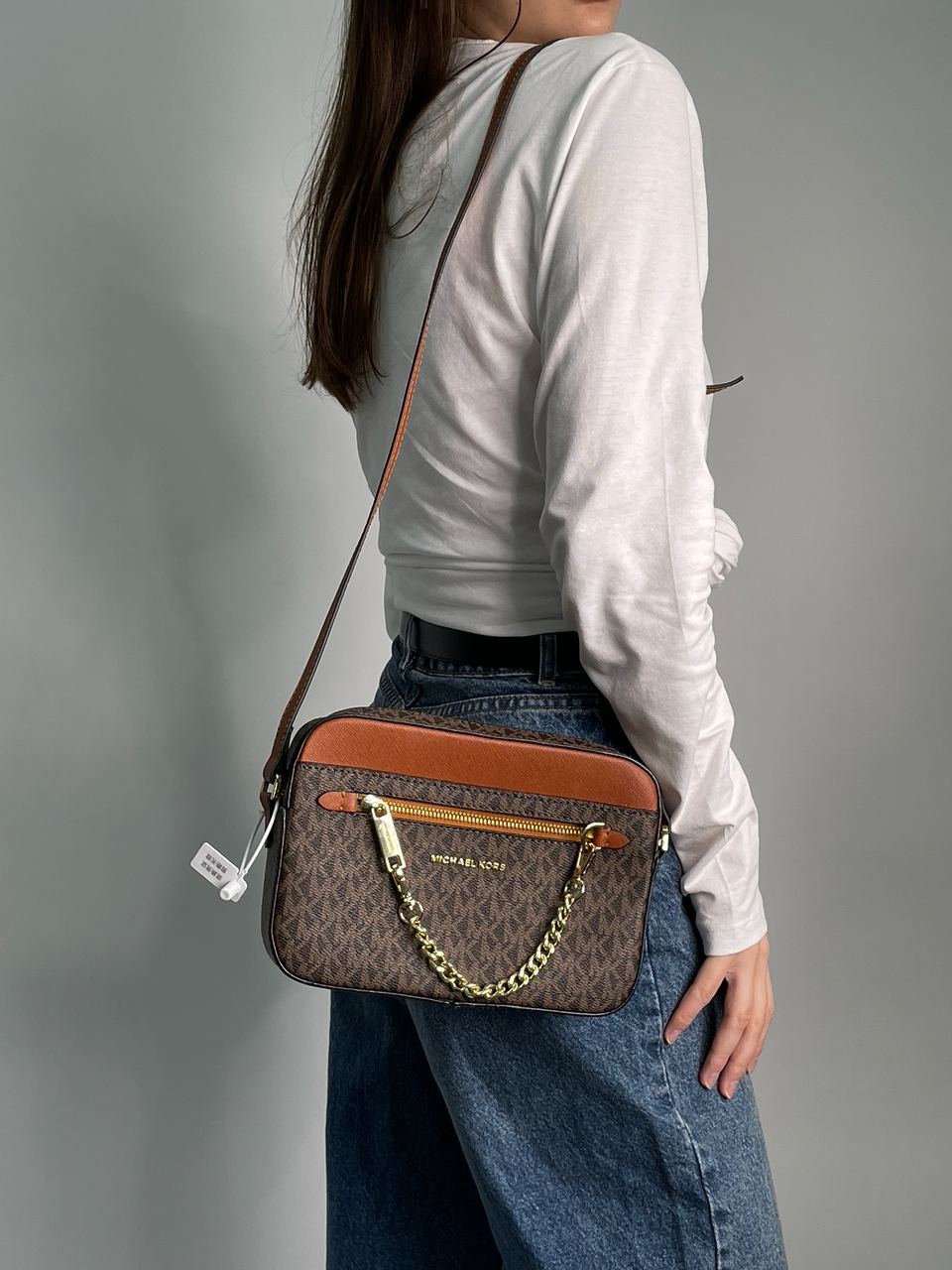 Michael Kors Jet Set Large Logo Crossbody Bag Brown - 5