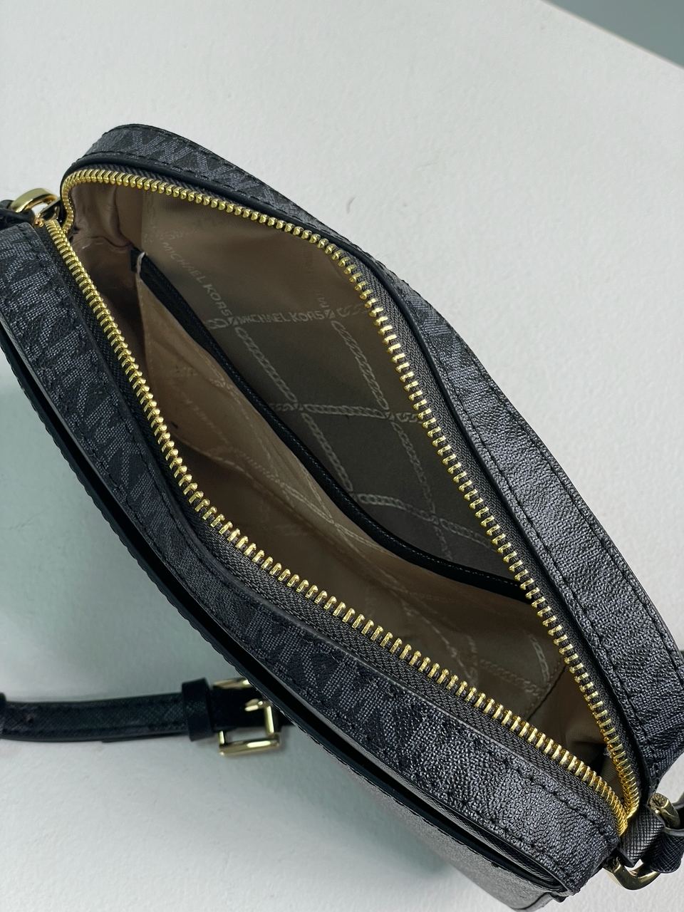 Michael Kors Jet Set Large Logo Crossbody Bag Grey - 16