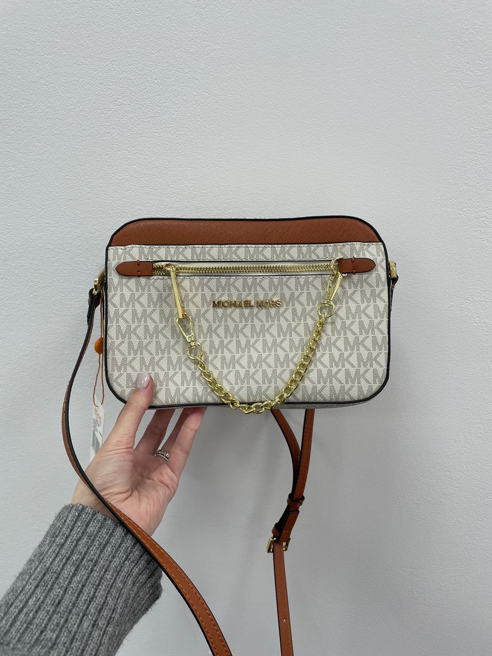 Michael Kors Jet Set Large Logo Crossbody Bag Ivory - 4