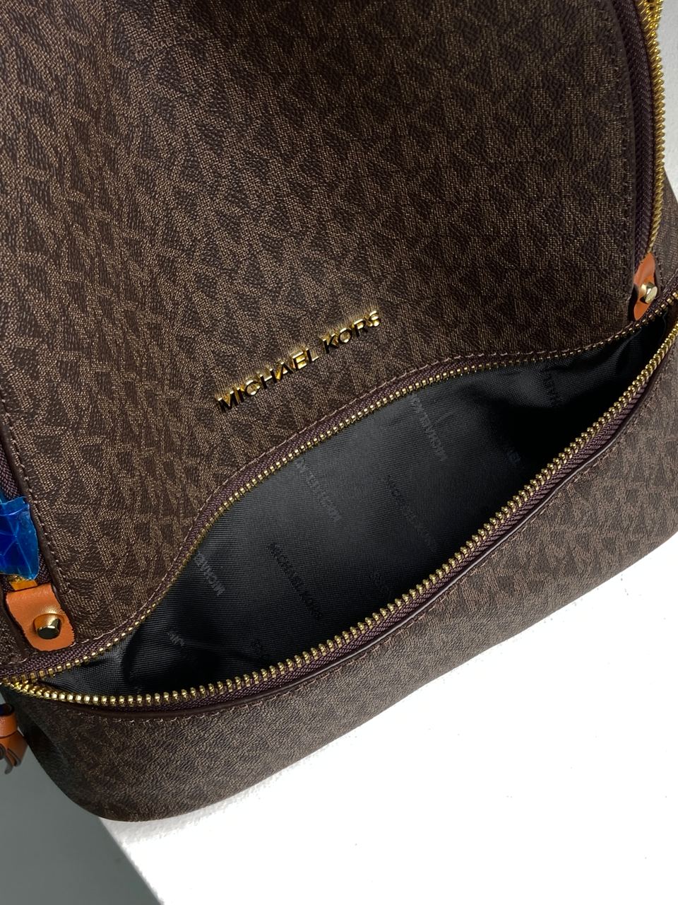 Michael Kors Large Rhea Logo Backpack Brown - 21