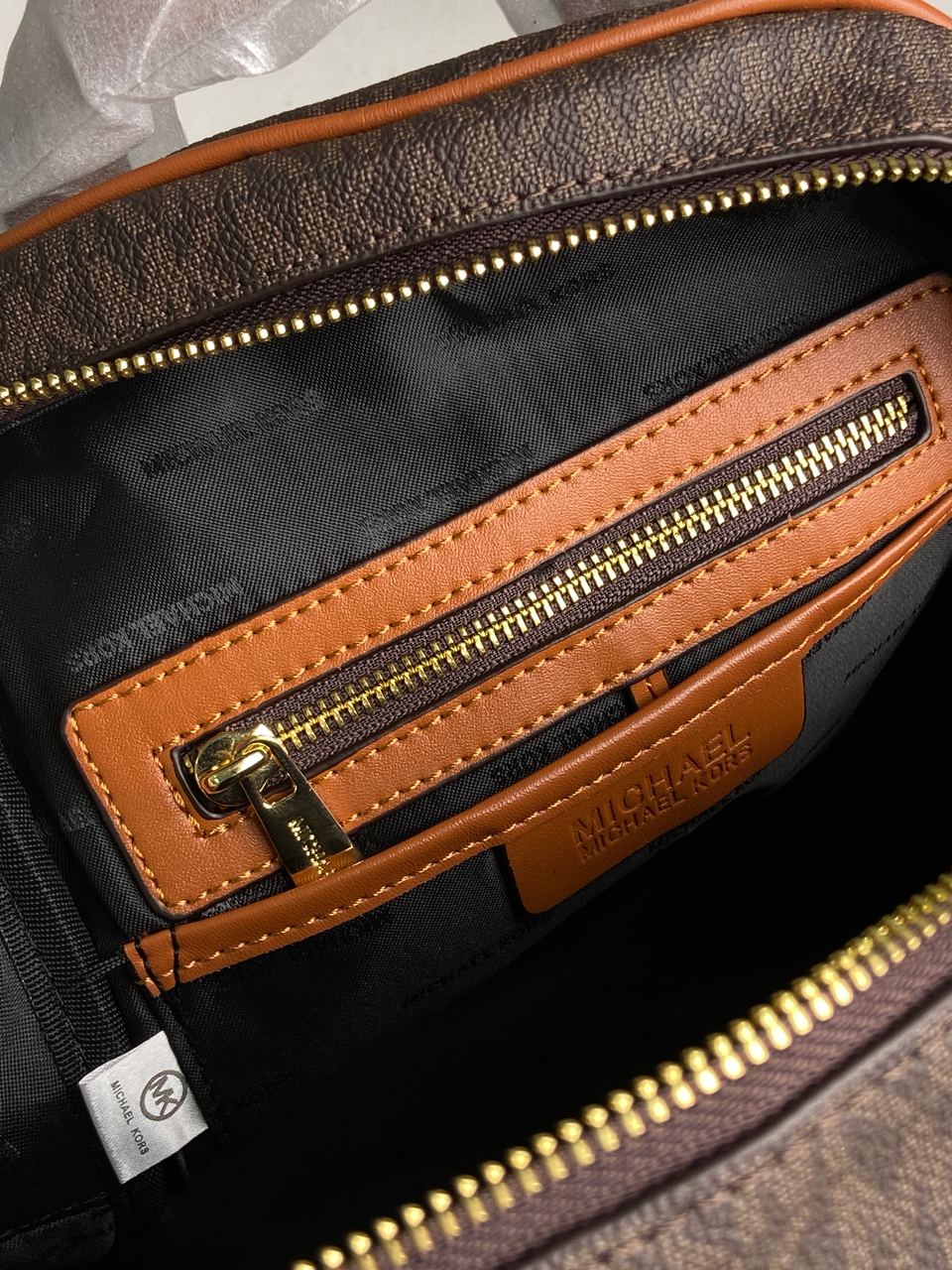 Michael Kors Large Rhea Logo Backpack Brown - 24