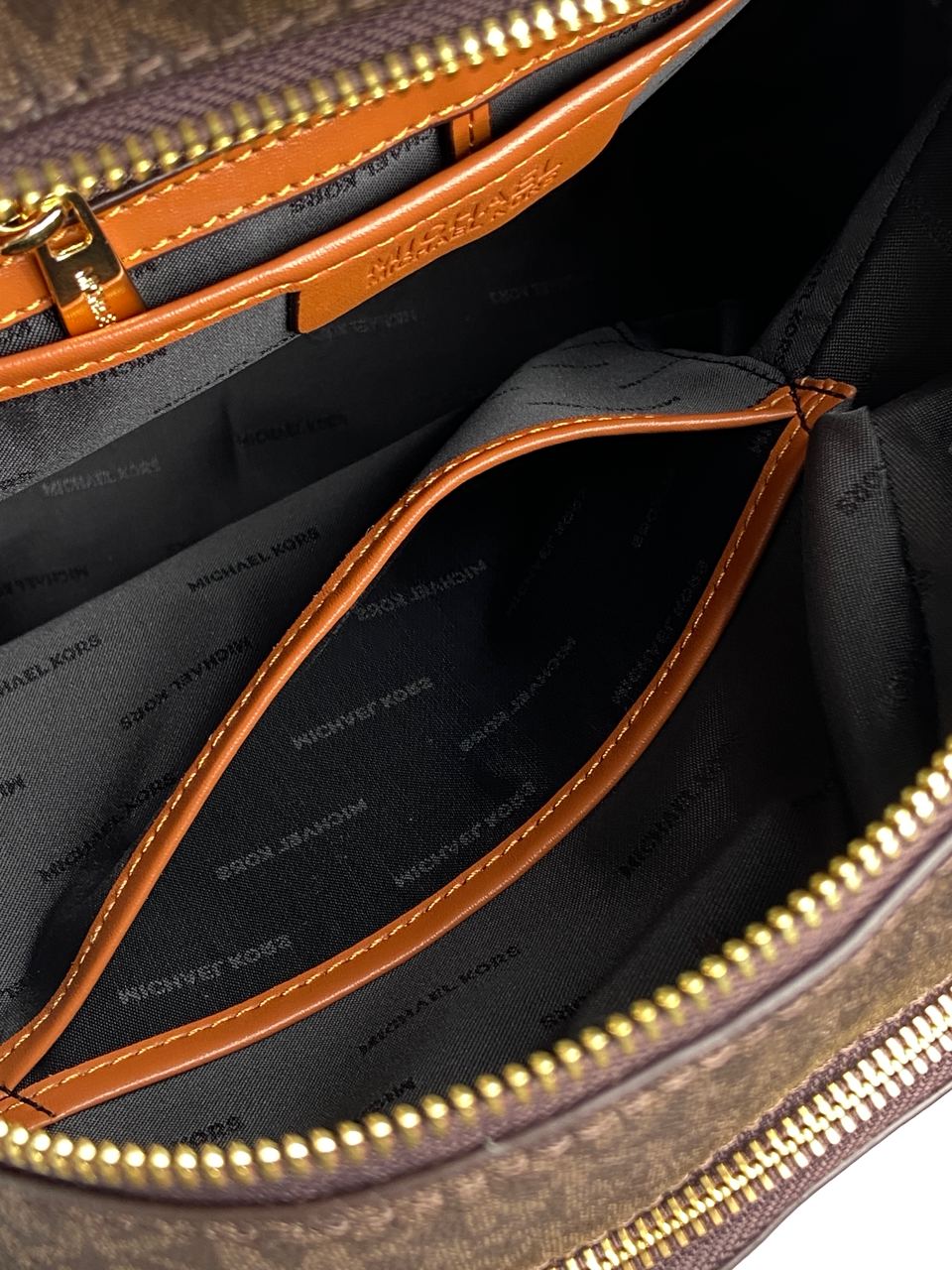 Michael Kors Large Rhea Logo Backpack Brown - 25