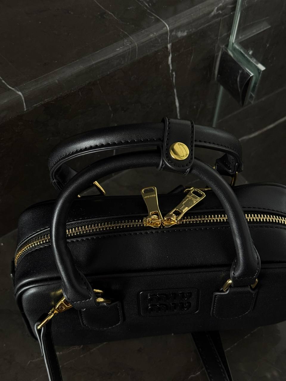 Miu Miu Arcadie Leather Bag Black - 5