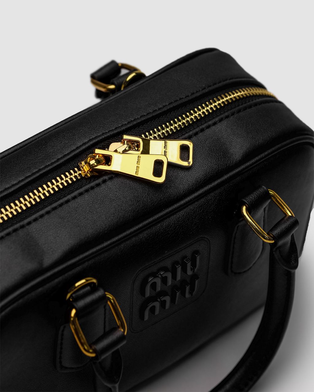 Miu Miu Arcadie Leather Bag Black - 19