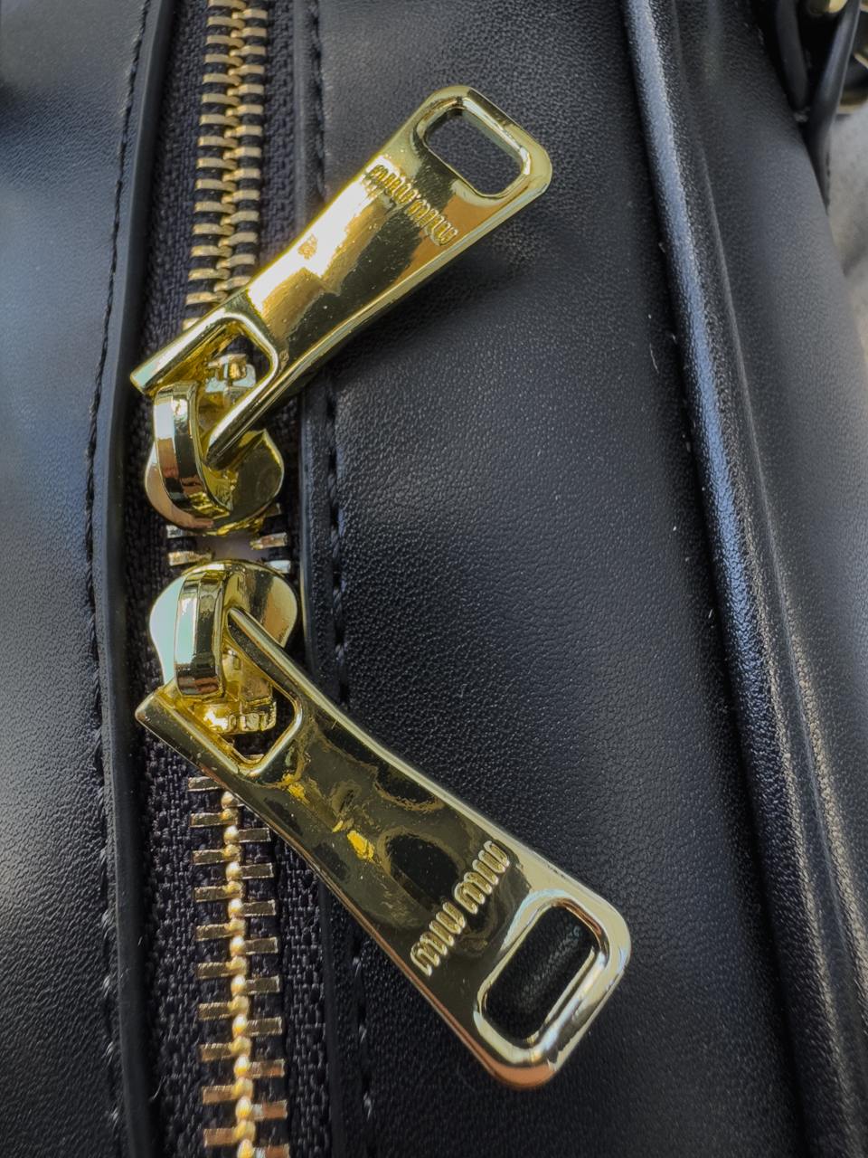 Miu Miu Arcadie Leather Bag Black - 17