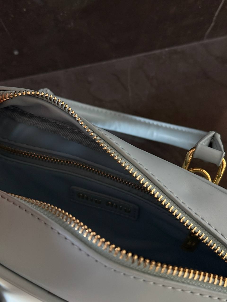 Miu Miu Arcadie Leather Bag Blue - 5