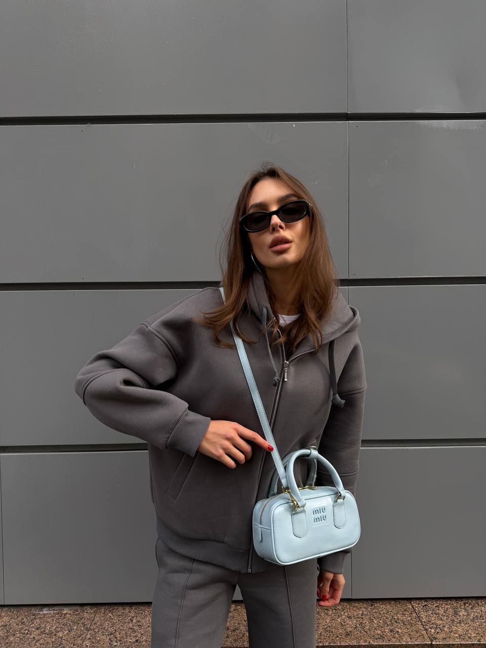 Miu Miu Arcadie Leather Bag Blue - 6