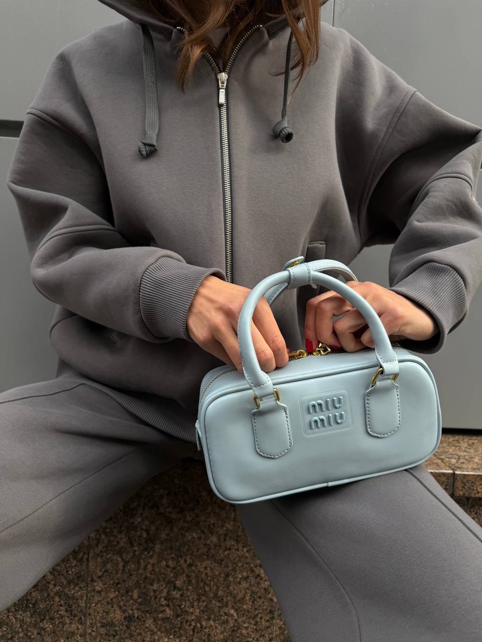 Miu Miu Arcadie Leather Bag Blue - 7