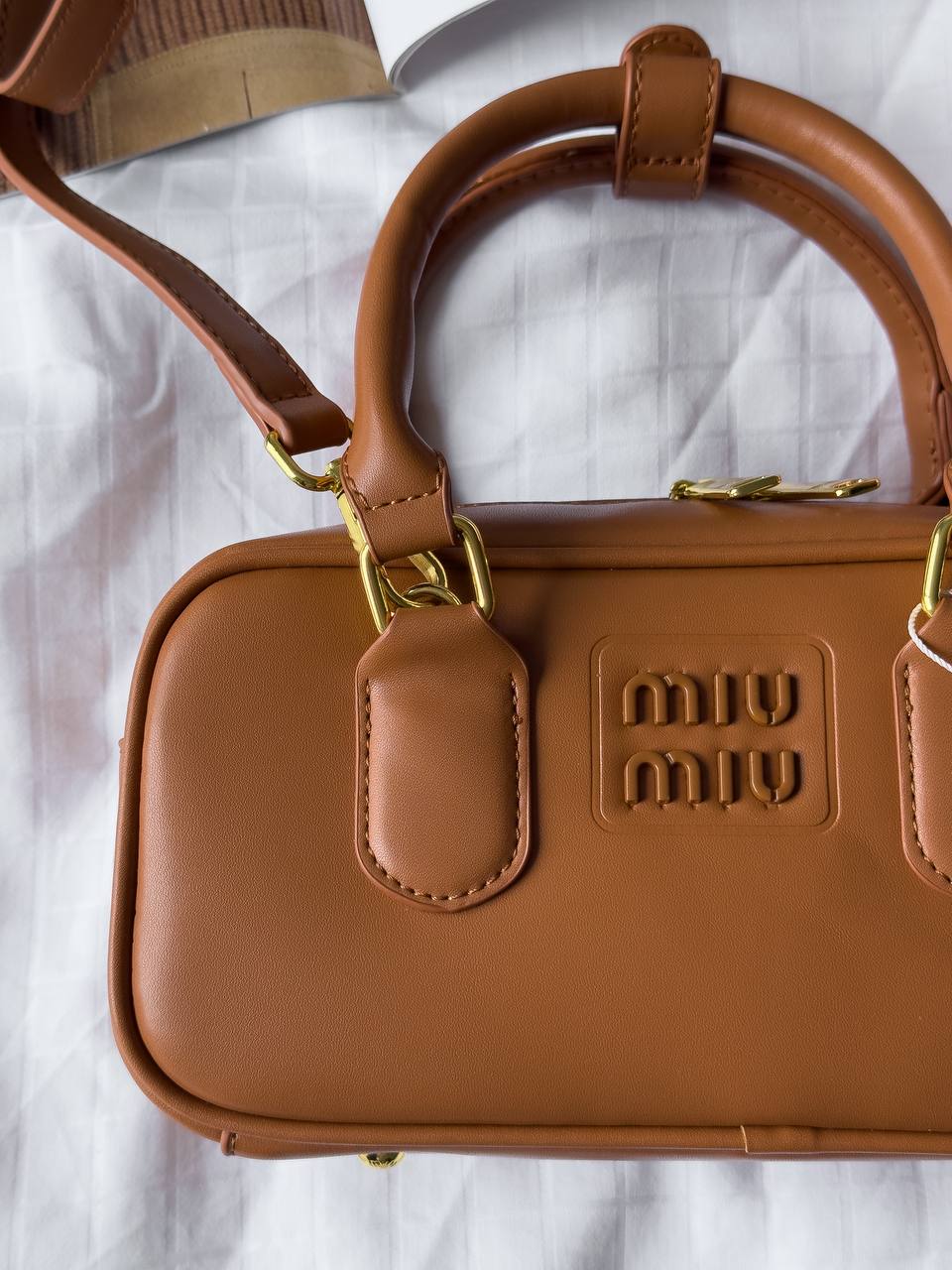 Miu Miu Arcadie Leather Bag Brown - 13