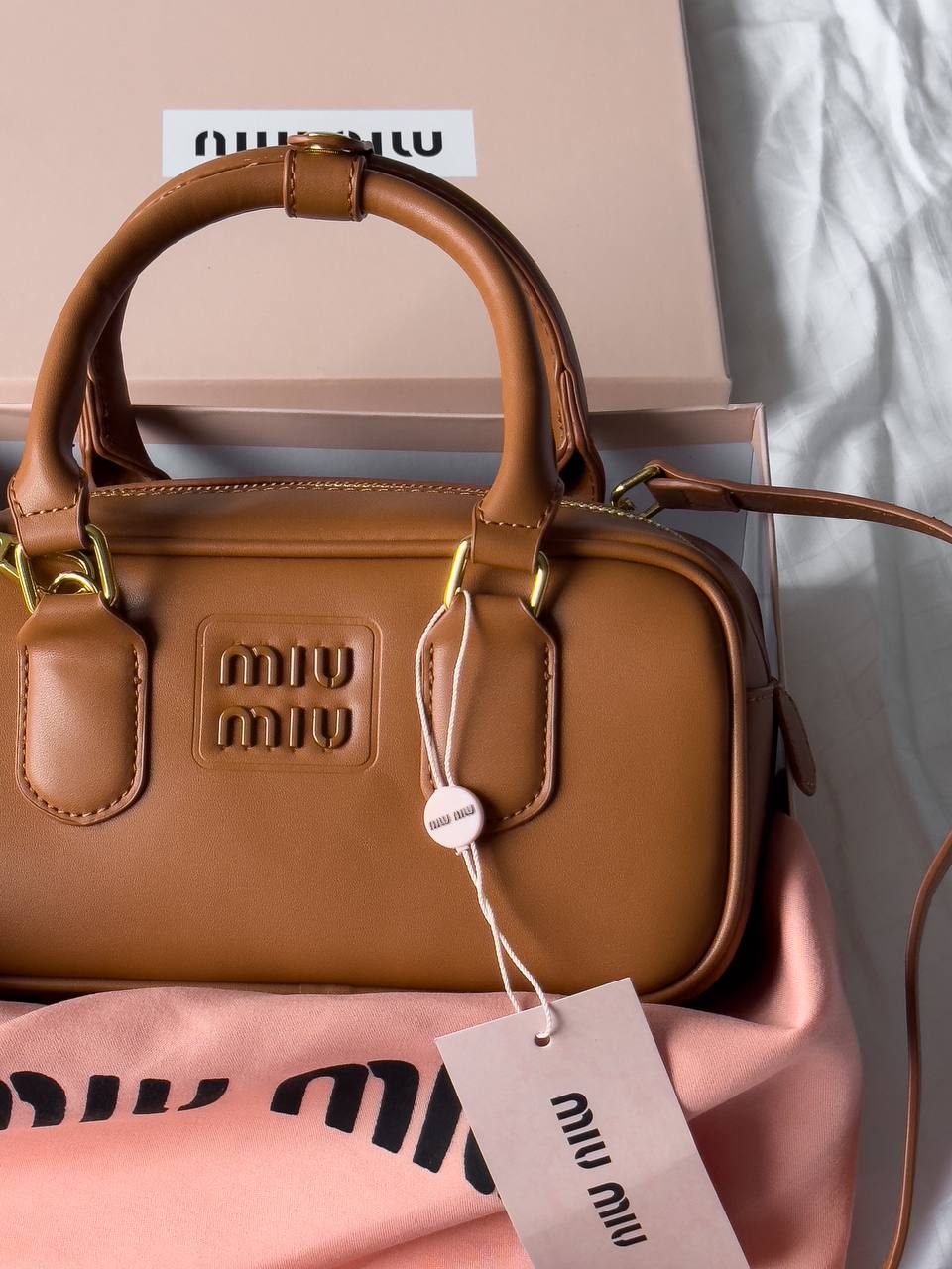 Miu Miu Arcadie Leather Bag Brown - 3