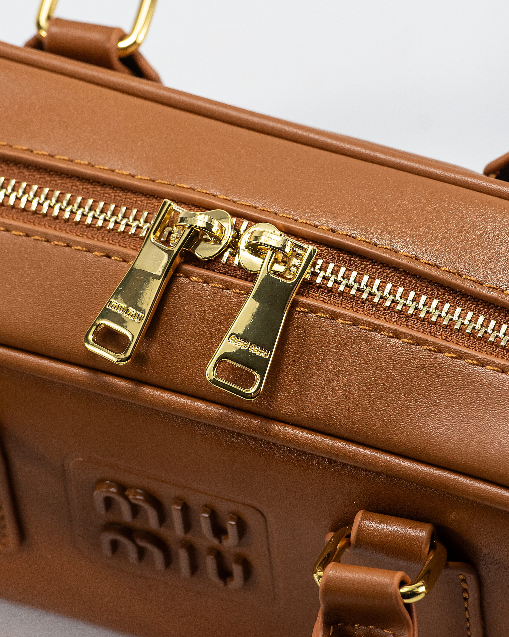 Miu Miu Arcadie Leather Bag Brown - 12