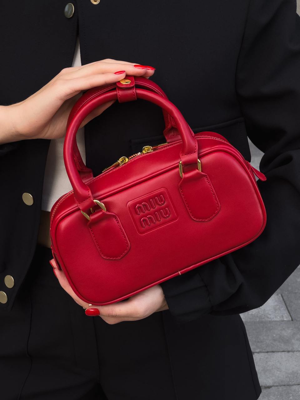 Miu Miu Arcadie Leather Bag Burgundy - 5