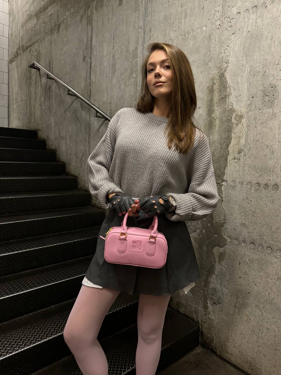 Miu Miu Arcadie Leather Bag Pink - 2