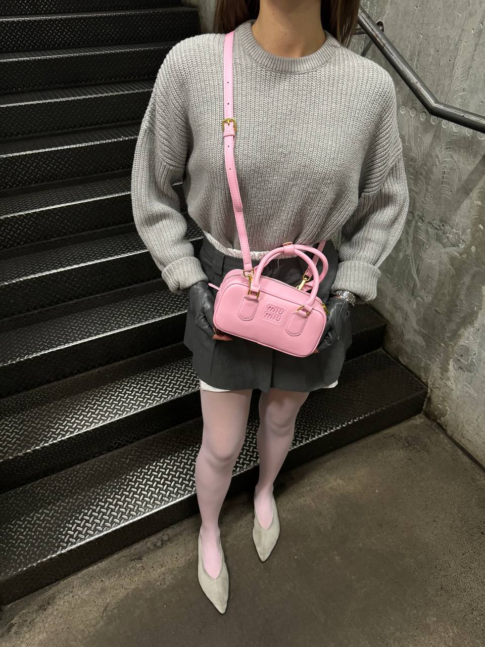 Miu Miu Arcadie Leather Bag Pink - 3