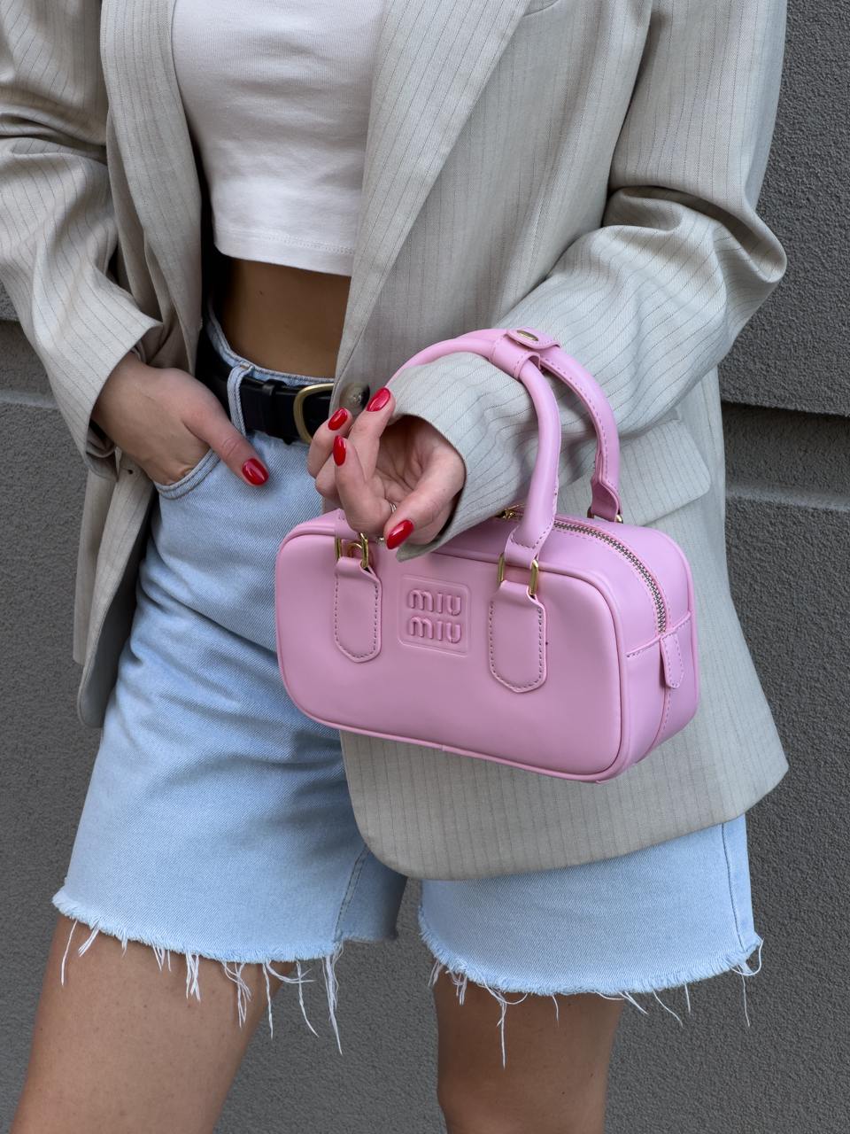 Miu Miu Arcadie Leather Bag Pink - 12