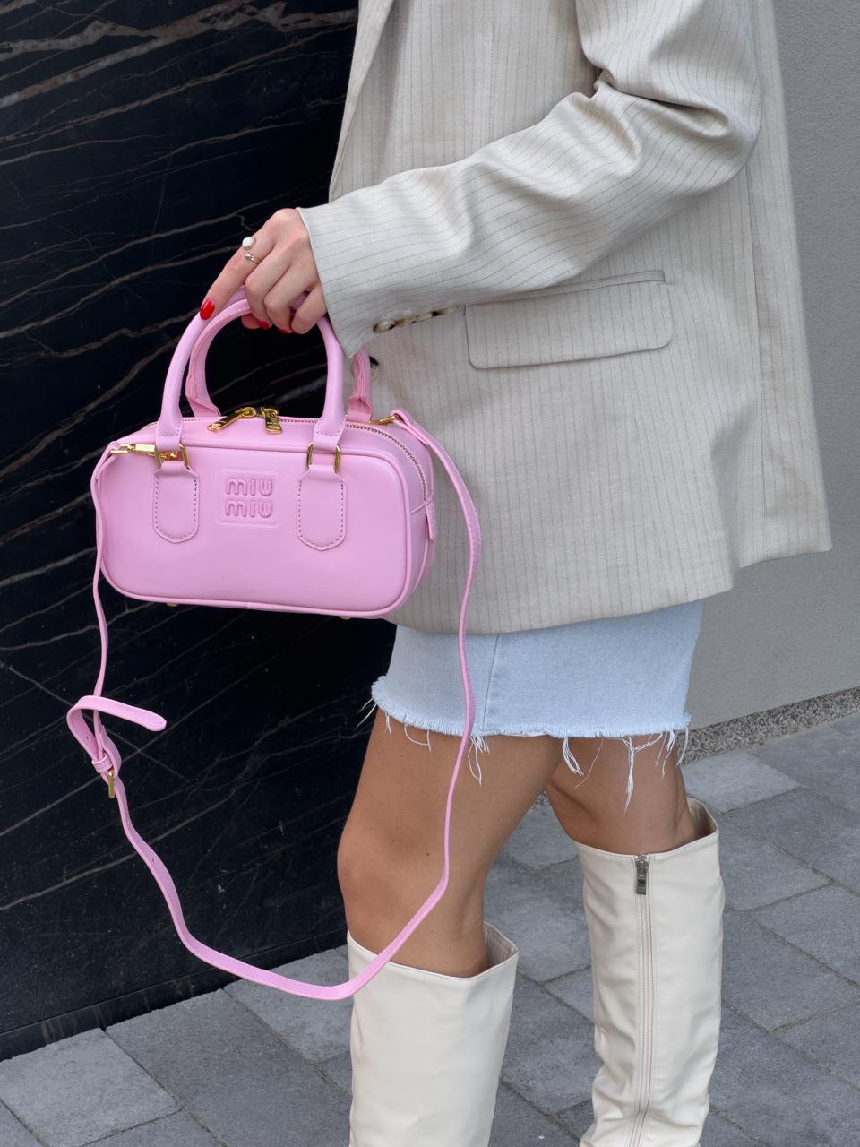 Miu Miu Arcadie Leather Bag Pink - 5