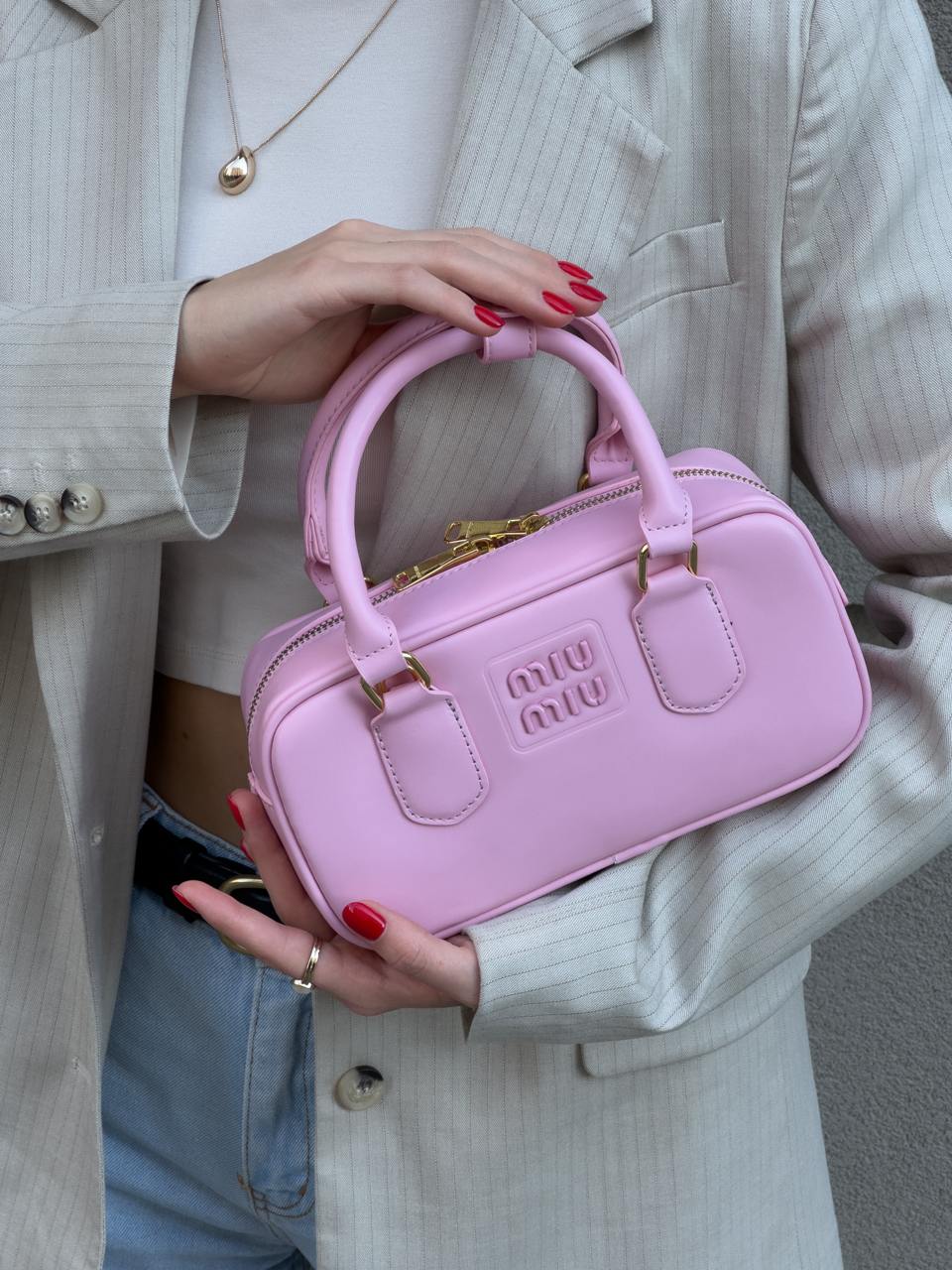 Miu Miu Arcadie Leather Bag Pink - 8