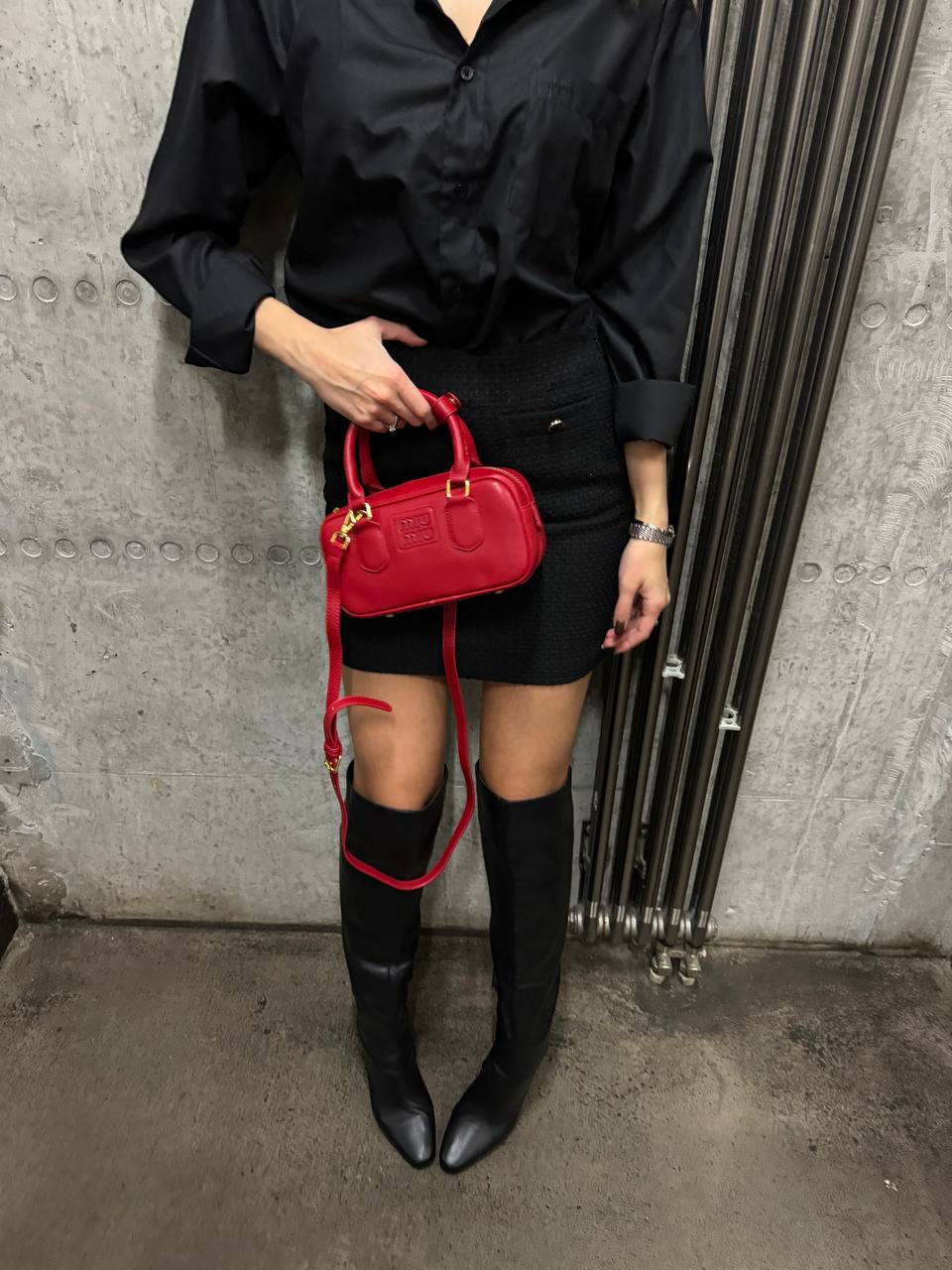 Miu Miu Arcadie Leather Bag Red - 3